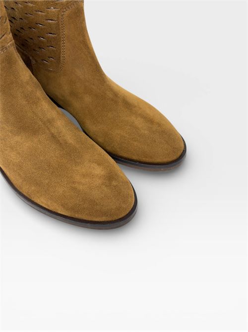 Stivaletti in suede cuoio traforato IL LACCIO | EVA06VELOURWHISKY377